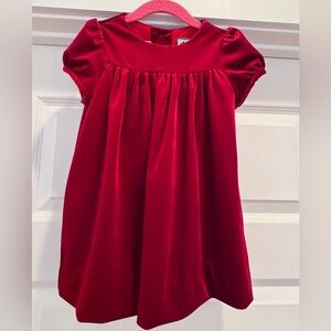 Busy Bees Red Velvet Dress with Gold Buttons - Sz 18mo